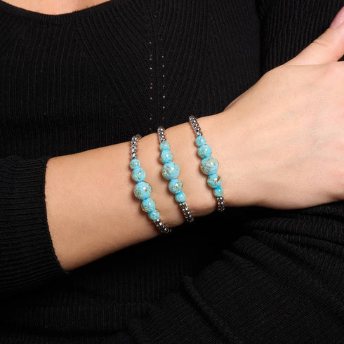 Céruléen | Argent | Bracelet Cascade de Verre Luciole